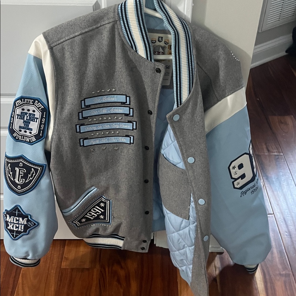 Smoke Rise Men's Studded Patch Varsity Jacket